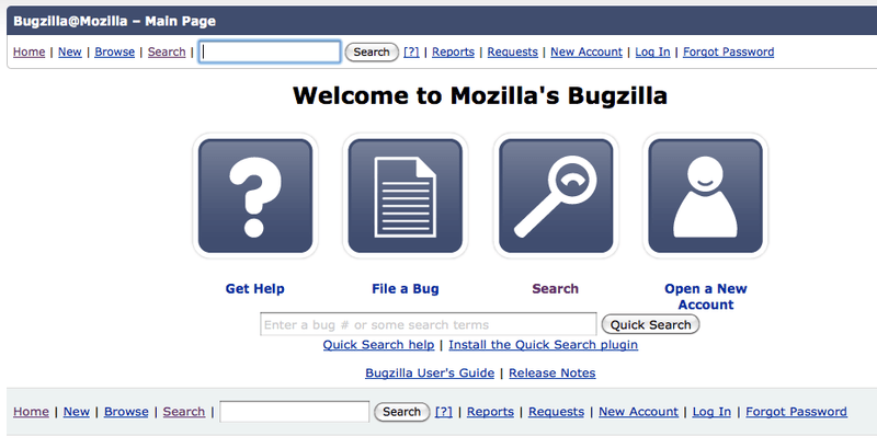 A screenshot of the Bugzilla software