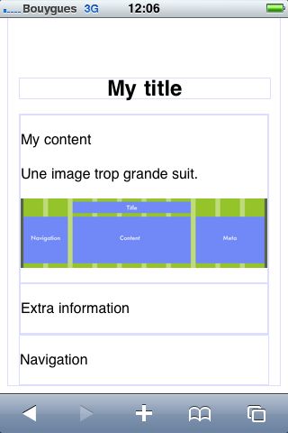 Grid page rendering on an iPhone with portrait orientation