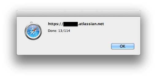 Screenshot of the alert you get