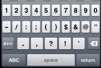 UIKeyboardTypeNumbersAndPunctuation